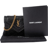 Yves Saint Laurent Quilted Lambskin Cassandre Envelope Micro Crossbody Bag