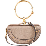 Chloé Metallic Grained Leather Nile Bracelet Minaudière Crossbody Handbag