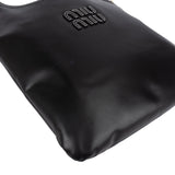 Miu Miu Smooth Leather Stitched Emblem Tote Shoulder Bag