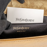 Yves Saint Laurent Crinkled Metallic Leather Cassandre Clutch