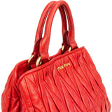 Miu Miu Matelassé Nappa Leather Small Top Handle Handbag