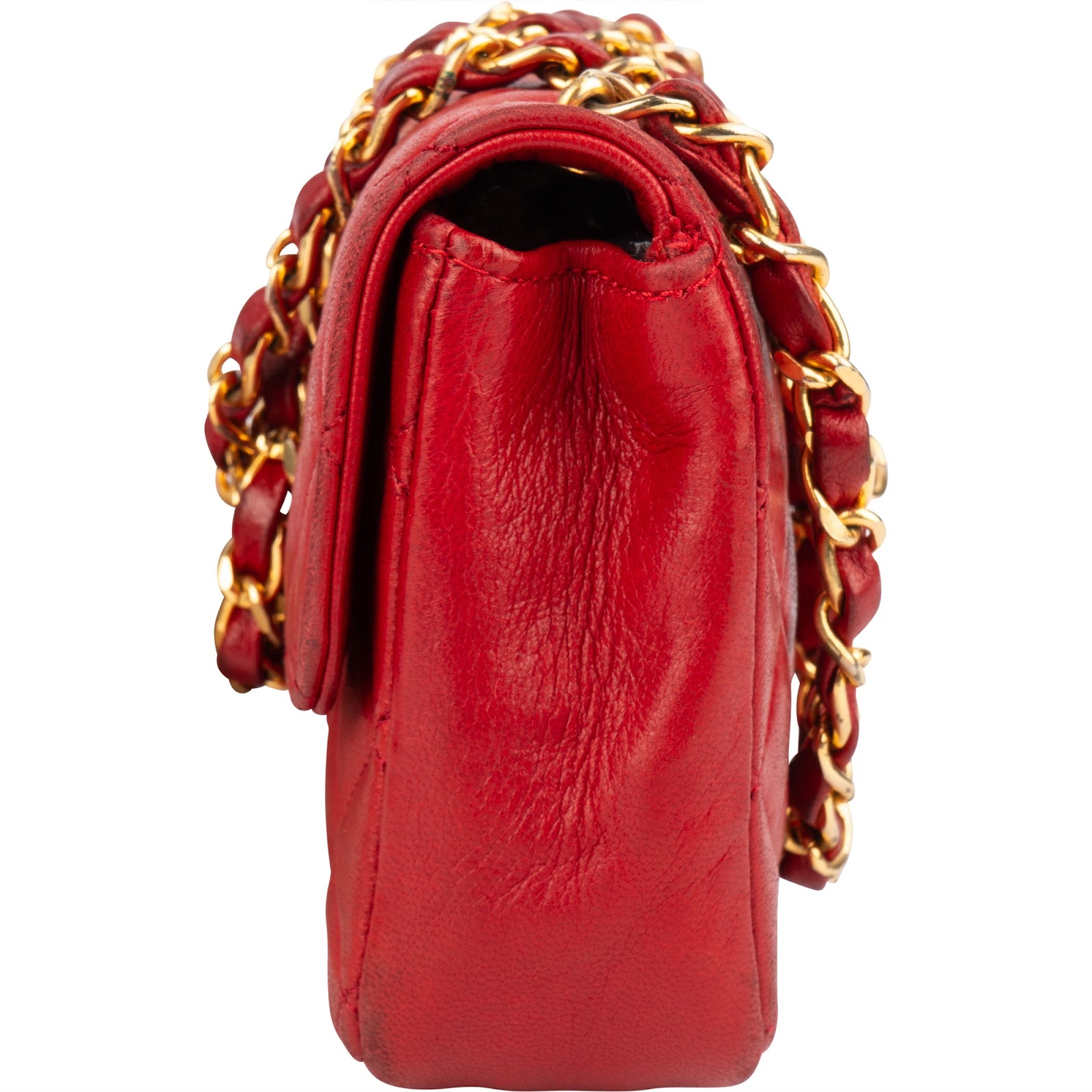 Chanel Quilted Lambskin 24K Gold Small Single Flap Crossbody Bag xx datacode, innenraum - vintageandkickz