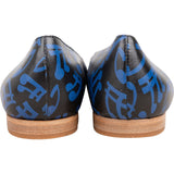 Miu Miu Music Note Pattern Bicolor Leather Pointed Toe Ballerina Flats (37)