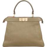 Fendi Olive Green Leather Medium Peekaboo Handbag