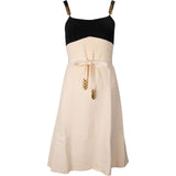 Louis Vuitton Sample Black & Geige Golden Metal Details Belt Top Dress (FR 36-38 / DE 34-36))