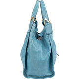 Gucci Blue Leather Soft Stirrup Hobo Shoulder Bag