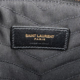 Yves Saint Laurent Chevron Quilted Monogram Leather Pouch Clutch