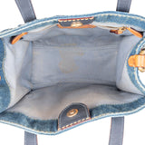 Coach Monogram Signature Denim Tote 22 Crossbody Handbag