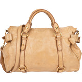 Miu Miu Vitello Lux Bow Satchel Handbag