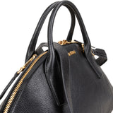 Miu Miu Black Madras Leather Dome Satchel Handbag