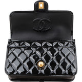 Chanel Quilted Patent Leather Top Handle Handbag