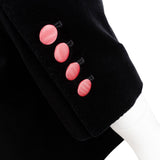 Dolce & Gabbana Multicolor Samt Velvet Double Breasted Contrast Trim Blazer (IT42)