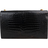 Saint Laurent Croc-Embossed Leather Kate Tassel Chain Crossbody Bag