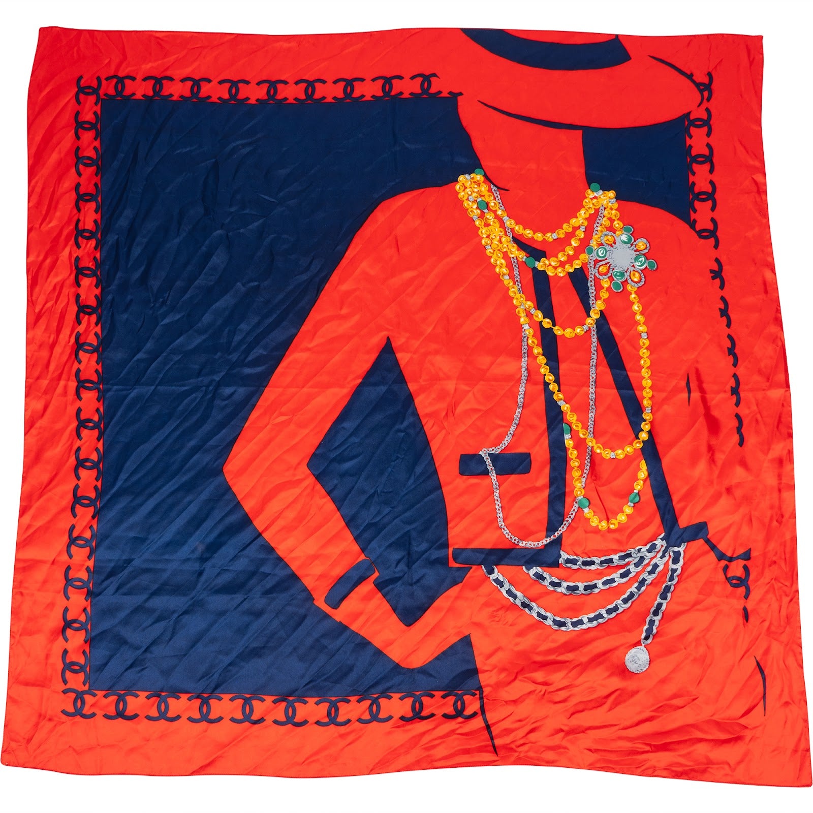 [🔄️B12 / F10] Chanel Bijoux Silhouette Tuch Scarf - vintageandkickz