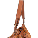 MCM Monogram Visetos Drawstring Hobo Shoulder Bag