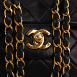 Chanel Quilted Lambskin 24K Gold Medium Double Flap Shoulder Bag
