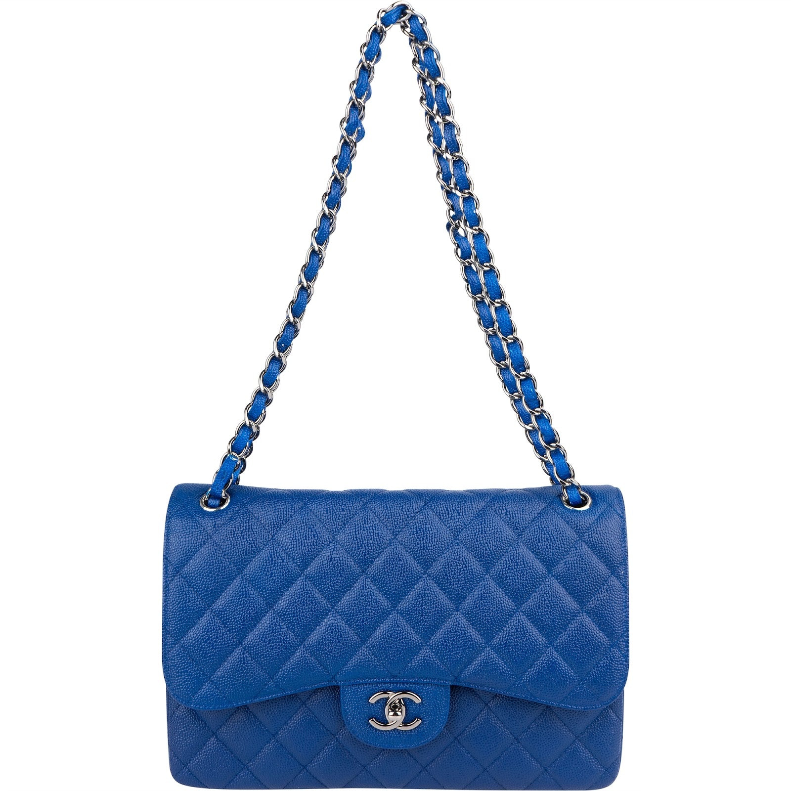 Chanel Quilted Caviar Leather Jumbo Double Flap Crossbody Bag xx maße / datacode, fehlende Ecken - vintageandkickz