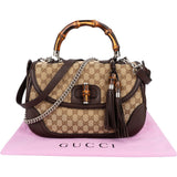 Gucci Monogram GG New Bamboo Top Handle Handbag