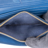 Prada Blue Saffiano Metal Continental Wallet