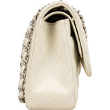 Chanel Quilted Caviar Leather Palladium Jumbo Double Flap Crossbody Bag