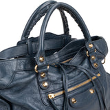 Balenciaga Navy Arena Leather Classic City Handbag