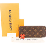 Louis Vuitton Monogram Canvas Clemence Zippy Flower Wallet