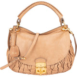 Miu Miu Matelassé Nappa Leather Hobo Handbag - vintageandkickz