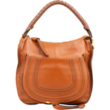 Chloé Grained Leather Marcie Saddle Hobo Shoulder Bag
