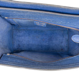 Céline Blue Grained Leather Nano Luggage Crossbody Handbag