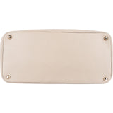 Prada Grey Saffiano Leather Turnlock Double Handbag