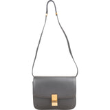 Celine Grey Calfskin Classic Box Bag Medium Crossbody Bag