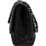 Chanel Quilted Lambskin Palladium Jumbo Single Flap Crossbody Bag