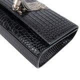 Yves Saint Laurent Croc-Embossed Leather Kate Tassel Crossbody Bag