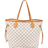 Louis Vuitton Monogram Damier Azur Canvas Neverfull MM Shoulder Bag