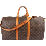 Louis Vuitton Monogram Canvas Keepall 50 Bandoulière Travel Bag