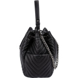 Chanel Chevron Leather Drawstring Crossbody Bag