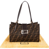 Fendi Monogram FF Zucca Canvas Small Tote Shoulder Bag