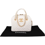 Chanel Quilted Lambskin CC Chanel19 Top Handle Bowling Handbag