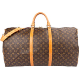 Louis Vuitton Monogram Canvas Keepall 60 Bandoulière Travel Bag