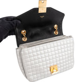 Celine Quilted Bicolor Calfskin Medium C Crossbody Bag