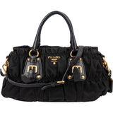 Prada Black Tessuto Gauffre Satchel Handbag
