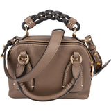 Chloé Brown Grained Leather Daria Small Crossbody Handbag