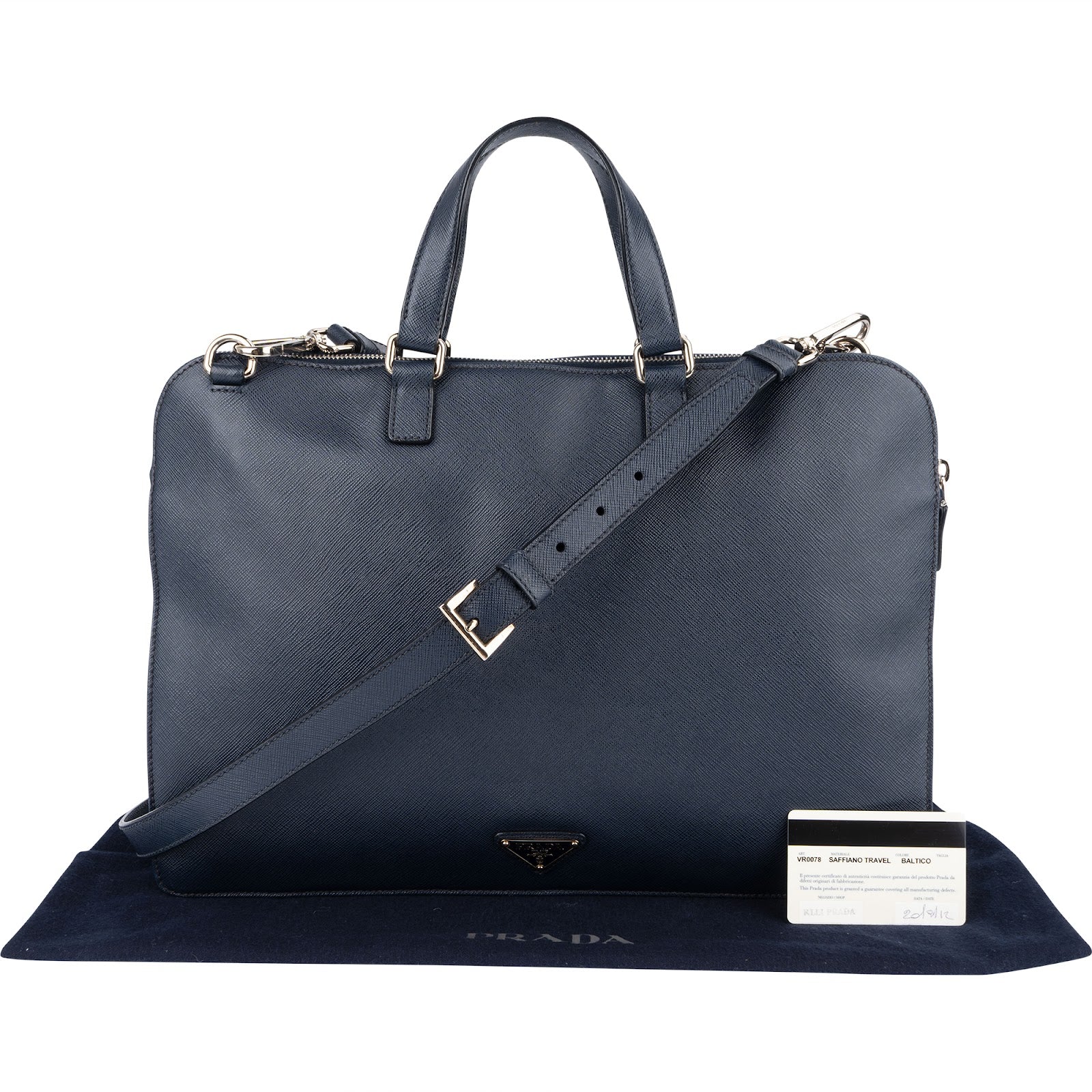 [🔄️B23 / F29] Prada Saffiano Leather Briefcase Crossbody Bag - vintageandkickz