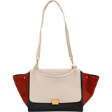 Céline Tricolor Suede Leather Trapeze Handbag