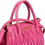 Miu Miu Pink Matelassé Nappa Leather Handbag - vintageandkickz