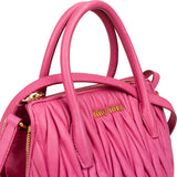 Miu Miu Pink Matelassé Nappa Leather Handbag - vintageandkickz