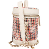 Chanel Stitching Tweed & Leather Vanity Case Crossbody Bag