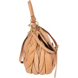 Miu Miu Matelassé Nappa Leather Hobo Handbag - vintageandkickz