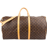 Louis Vuitton Monogram Canvas Keepall 60 Bandoulière Travel Bag