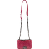 Chanel Quilted Velvet Small Boy Single Flap Crossbody Bag